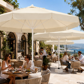 Durul Şemsiye Havuz, Bahçe, Restaurant, Cafe 300/8 - 3 Metre Büyük Yuvarlak Şemsiye-krem