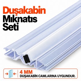 Durul Duşakabin Mıknatıs Fitili Seti Şeffaf – 4 mm Cam, 180 cm