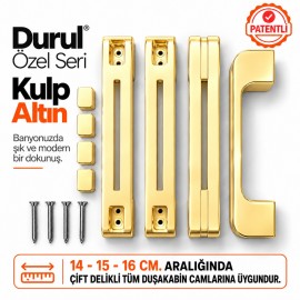 Durul Özel Seri Duşakabin Kulp Seti Altın – 14, 15, 16 cm Uyumlu