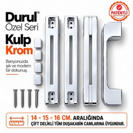 Durul Özel Seri Duşakabin Kulp Seti Krom – 14, 15, 16 cm Uyumlu
