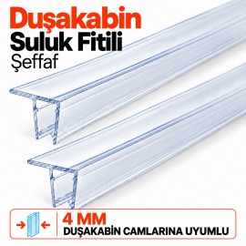 Durul Duşakabin Suluk Fitili Şeffaf 2'li Set – 4 mm Cam, 180 cm