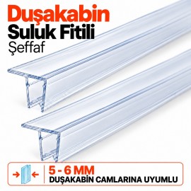 Durul Duşakabin Suluk Fitili Şeffaf 2'li Set – 5-6 mm Cam, 190 cm