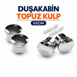 Durul Duşakabin Topuz Kulp Seti (2 Kapı İçin) Krom – Tüm Duşakabinlere Uyumlu