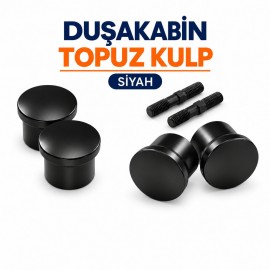 Durul Duşakabin Topuz Kulp Seti (2 Kapı İçin) Siyah – Tüm Duşakabinlere Uyumlu