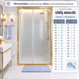 Durul Duşakabin Ön Cephe Buzlu 5mm Temperli Cam Yükseklik 190 cm Altın Profil