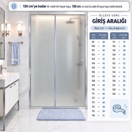 Durul Duşakabin Ön Cephe Buzlu Temperli Cam Krom Profil