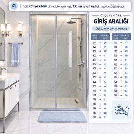 Durul Duşakabin Ön Cephe Şeffaf Temperli Cam Krom Profil