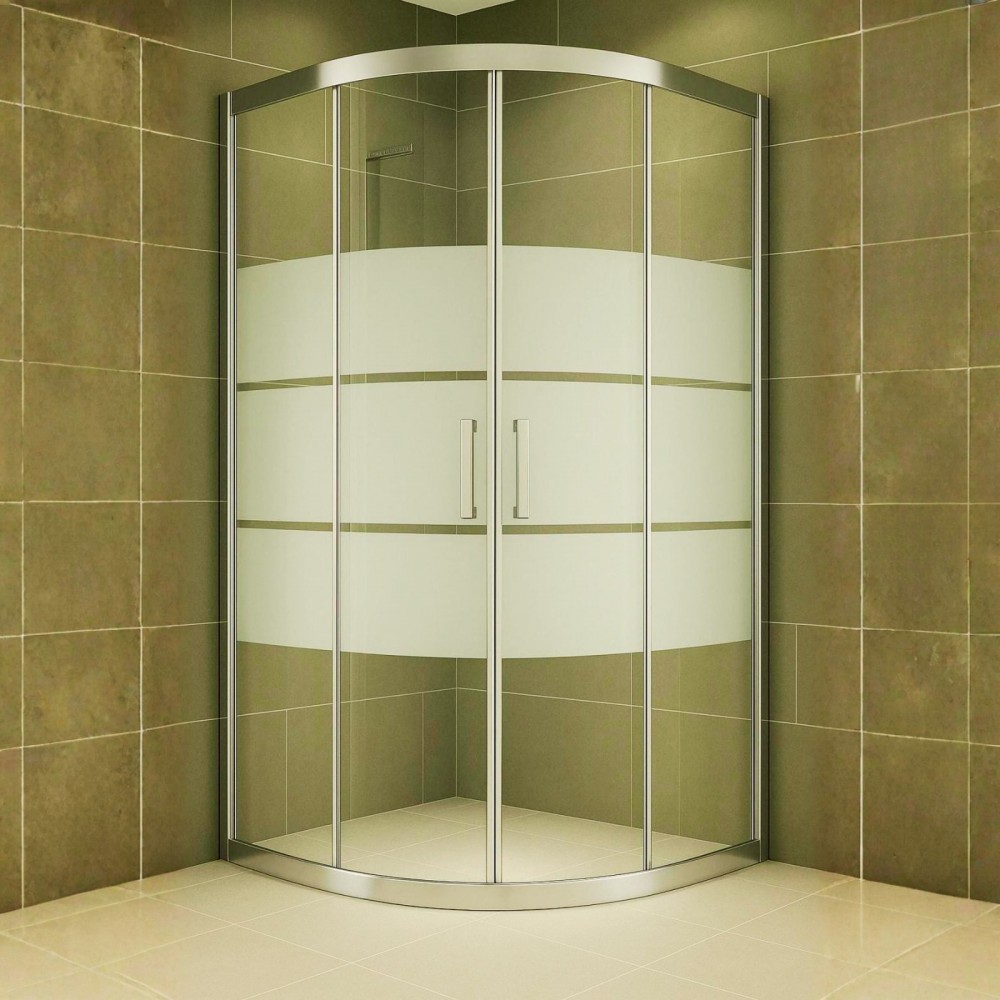Durul Duşakabin Oval Box Desen 5mm Temperli Cam Yükseklik 190 cm Krom Profil