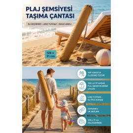 Plaj ve Güneş Şemsiyesi Taşıma Çantası 200 cm'ye Kadar Uyumlu Omuz Askılı