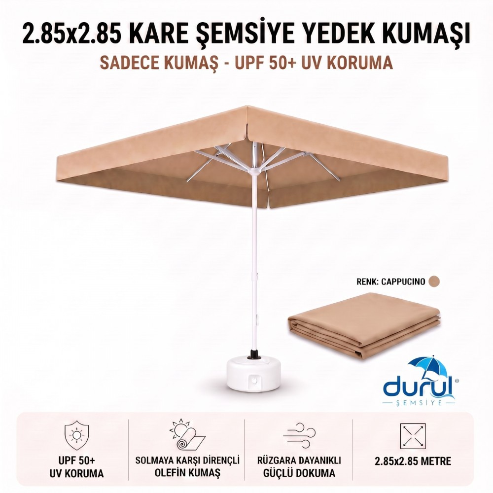 2,85m x 2,85m Capuccino Kare Yedek Şemsiye Kumaşı - CAPUCCINO
